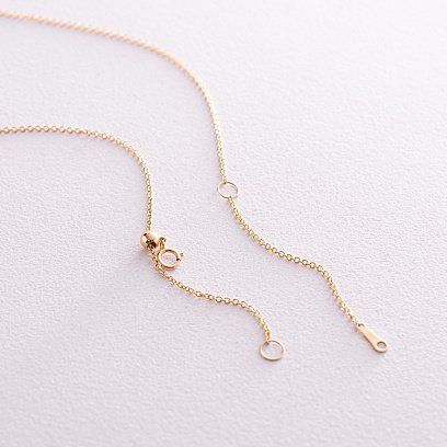 Золотое колье "Сердечко" с бриллиантами и сапфирами колб0091ca №5