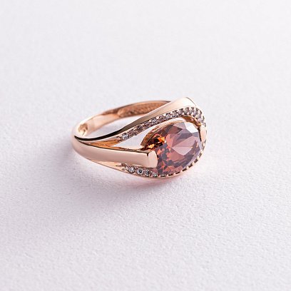 Золотое кольцо с фианитами к03585