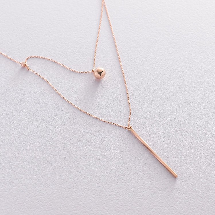 Подвійне золоте кольє "Хлоя" з кулькою кол01864 від ювелірного магазину Онікс - 2