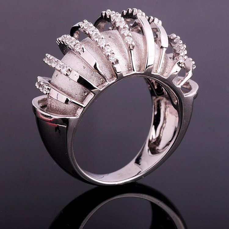 Срібний перстень з камінням 11767 від ювелірного магазину Онікс - 6