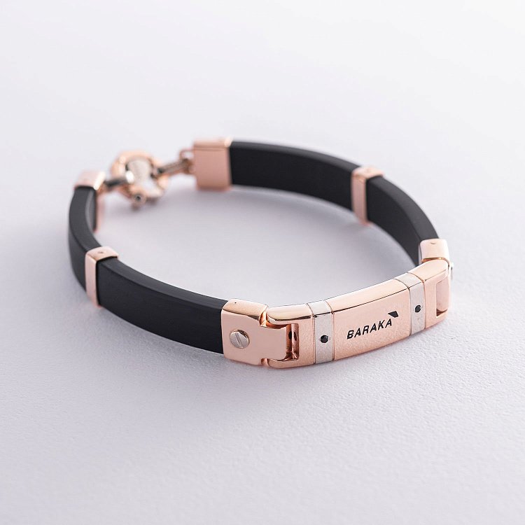 Мужской золотой браслет (каучук) Б0012 от ювелирного магазина Оникс