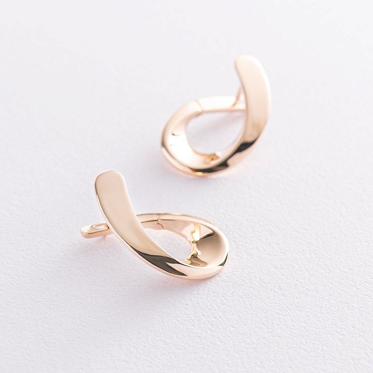 Сережки "Крапельки" в жовтому золоті с07384 від ювелірного магазину Онікс - 4