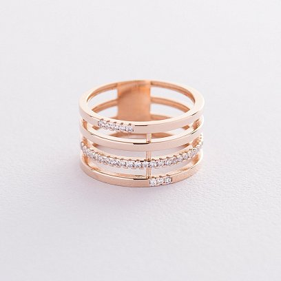 Золота каблучка з фіанітами к06513