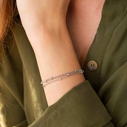 Браслет "Шарики" в белом золоте б05131 №6