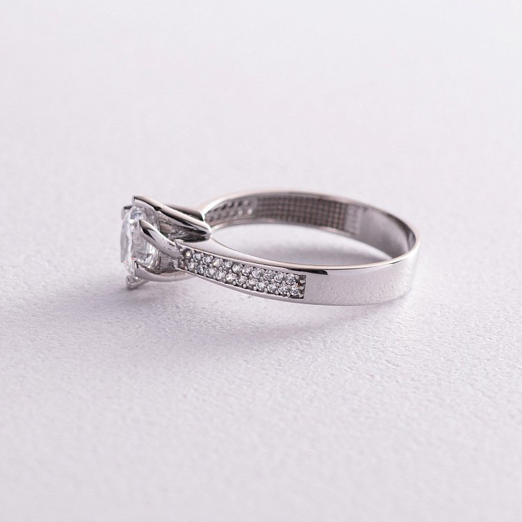 Золота заручальна каблучка з фіанітами к04738 від ювелірного магазину Онікс - 2