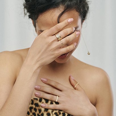 Серьги - пусеты "Margo" с шариками на цепочке (желтое золото) с08240 №9