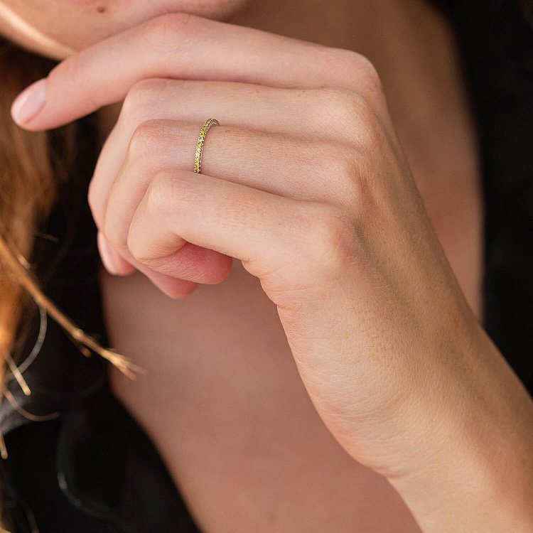 Золота каблучка з жовтими діамантами 226821121 від ювелірного магазину Онікс - 5