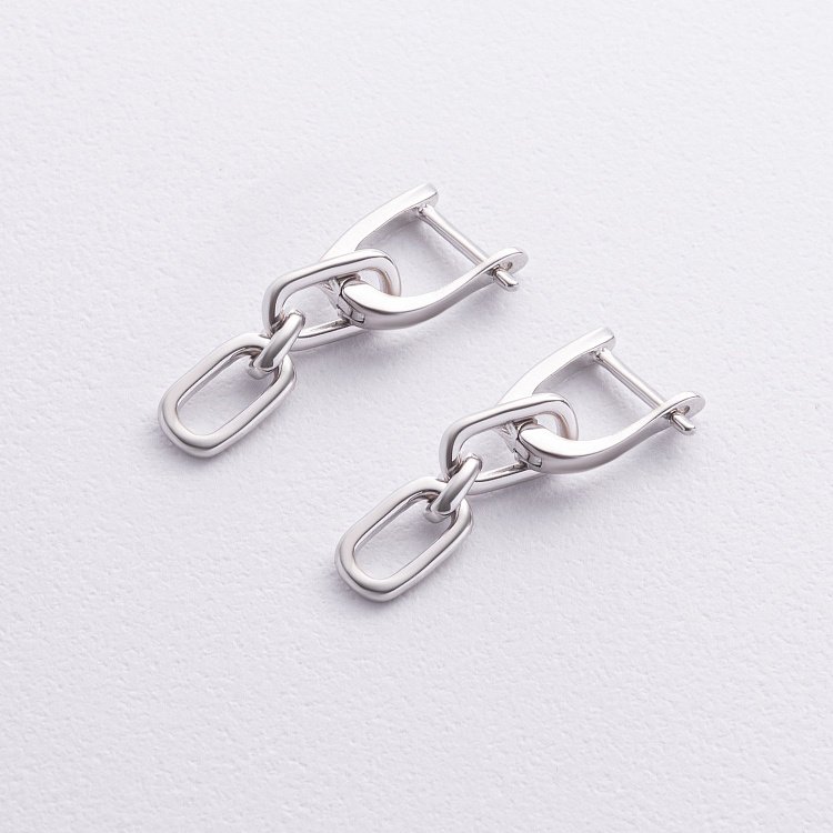 Серебряные серьги "Цепочка" 123441 от ювелирного магазина Оникс - 3