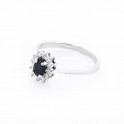 Заручальний срібний перстень (сапфір, фіаніти) 111480 от ювелирного магазина Оникс - 1
