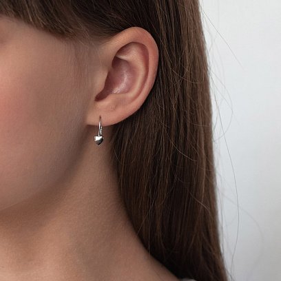 Детские золотые серьги "Сердечки" с05896 №2