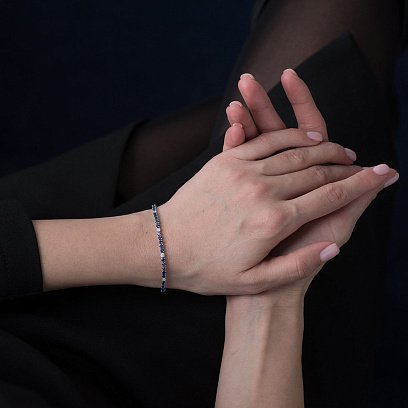 Золотой браслет с сапфирами и бриллиантами бр634 №2