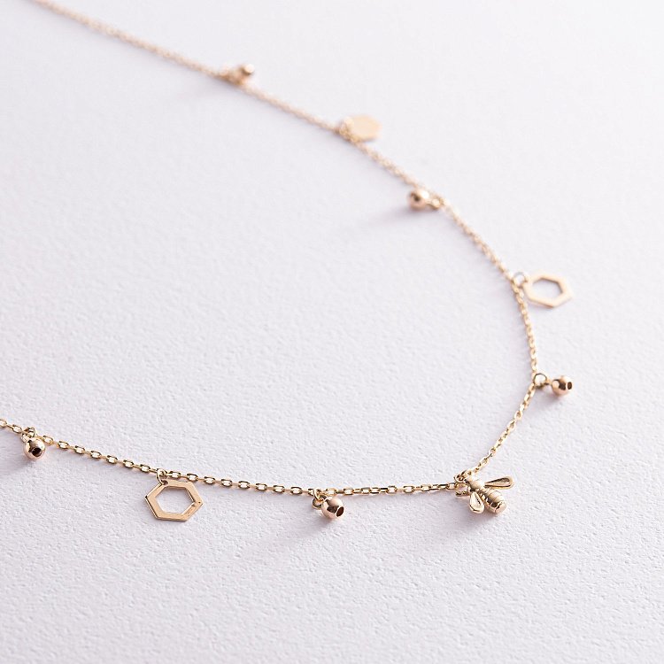 Кольє "Бджілка" у жовтому золоті кол02258 від ювелірного магазину Онікс - 2