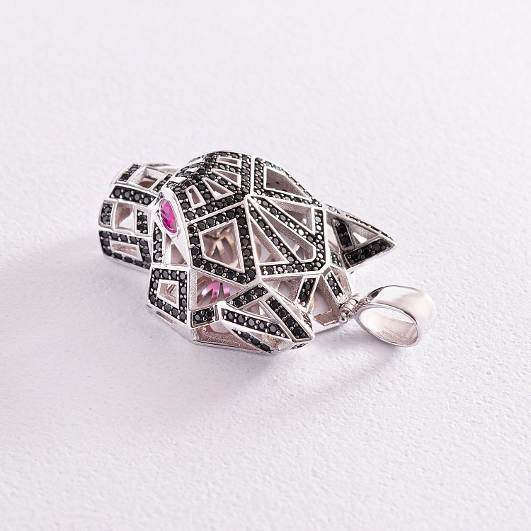 Золотая подвеска "Пантера" с фианитами п03650 от ювелирного магазина Оникс - 4