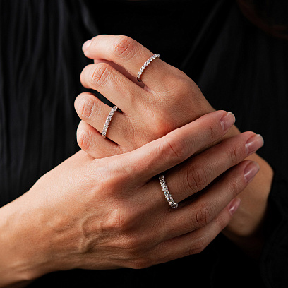 Золотое кольцо с бриллиантами кб0640lg №4