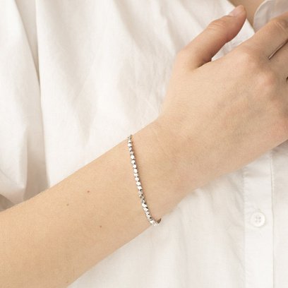 Серебряный браслет с шариками 141258 №6