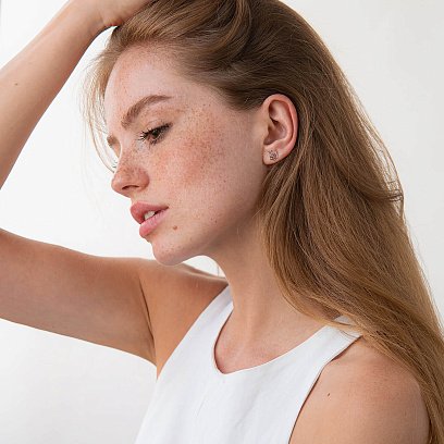 Золотые серьги - пусеты "Герб Украины - Тризуб" с07943 №6