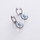 Золоті сережки (кварц, діамант) LDE0433-p от ювелирного магазина Оникс - 2