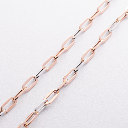 Кольє "Ланцюжок" у червоному та білому золоті ц00581