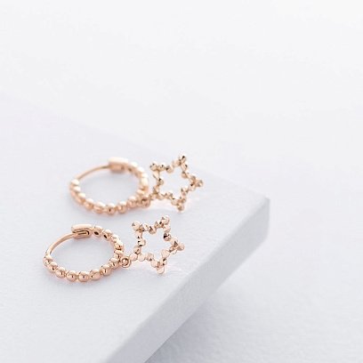 Золотые серьги "Звездочки" с06175