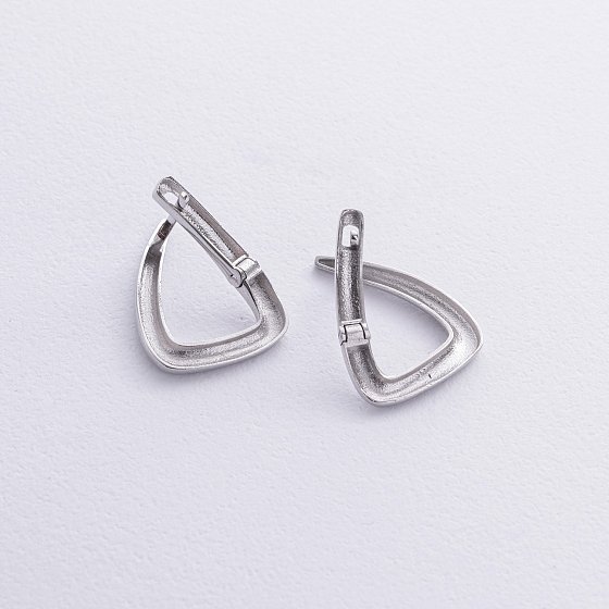 Серьги "Ember" в белом золоте с08766 №5
