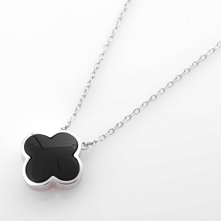 Срібне кольє з двостороннім прикрасою "Конюшина" 18583 від ювелірного магазину Онікс - 3