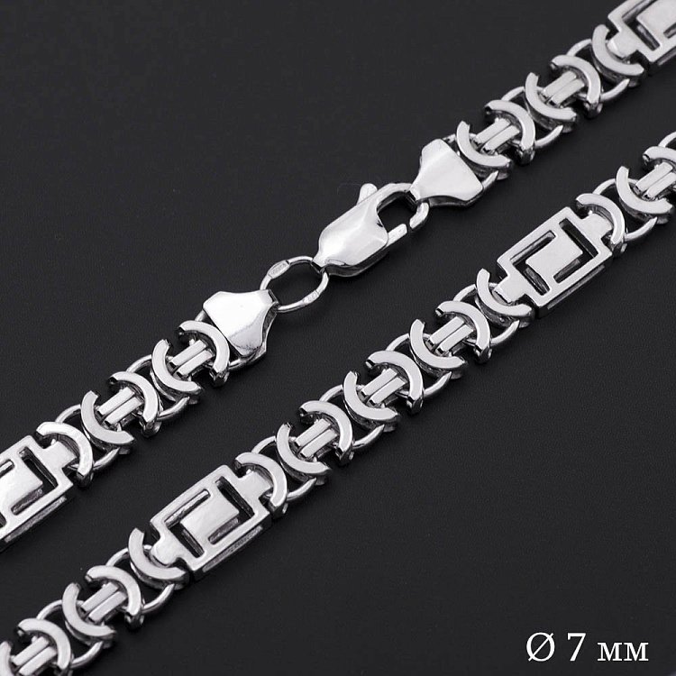 Срібний родований ланцюжок плетіння Євро Версаче Р011702 від ювелірного магазину Онікс