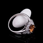 Срібний перстень з фіанітами і кварцом (родій) 111689 от ювелирного магазина Оникс - 3