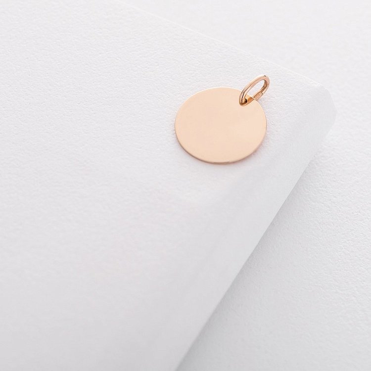 Кулон для гравіювання в червоному золоті (17 мм) п03611 від ювелірного магазину Онікс - 8