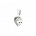 Серебряная подвеска "Сердце" с фианитом 132561 от ювелирного магазина Оникс - 1