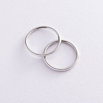 Тонка каблучка "Мінімалізм" в білому золоті обр00334 №2