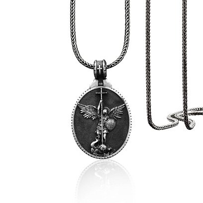 Срібний кулон "Архангел Михаїл" 133184 №3