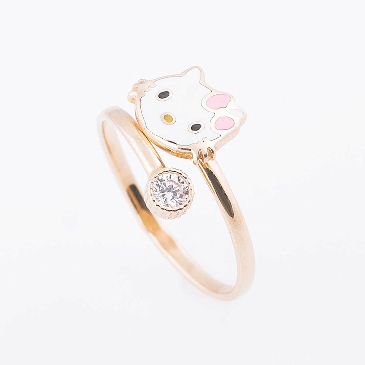 Дитяча золота каблучка "Hello kitty" к03448 від ювелірного магазину Онікс