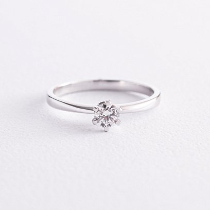 Заручальна золота каблучка з діамантом 220071121 №3