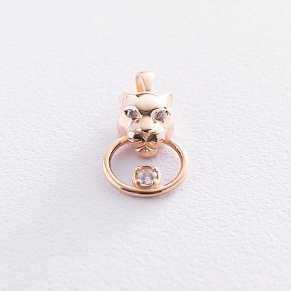 Золота підвіска "Пантера" (фіаніти) п03486 №4