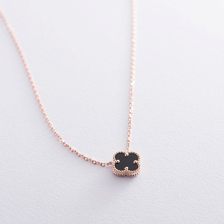 Золоте кольє "Конюшина" (онікс) кол01661 від ювелірного магазину Онікс - 3