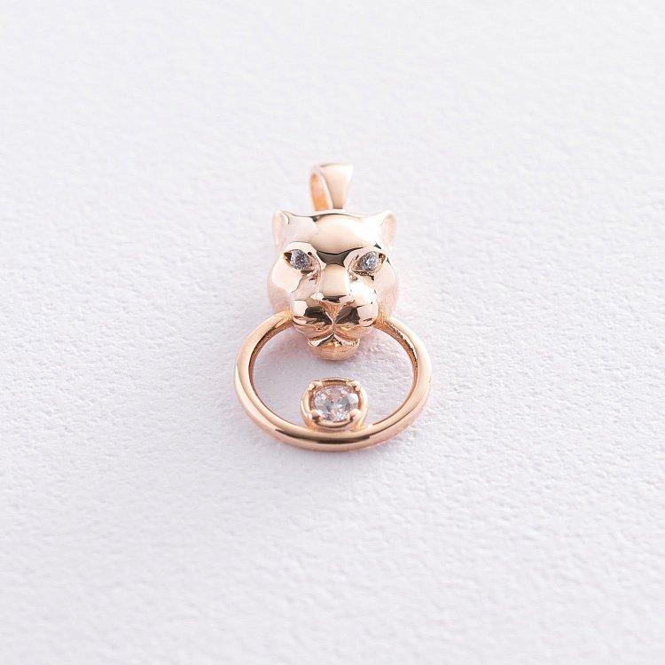 Золота підвіска "Пантера" (фіаніти) п03486 від ювелірного магазину Онікс - 3