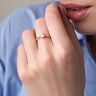 Помолвочное кольцо в красном золоте (фианиты) к06427 от ювелирного магазина Оникс - 1
