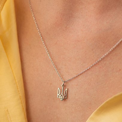 Кольє "Герб України - Тризуб" у сріблі 4056 №11