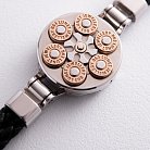 Мужской кожаный браслет "Револьвер" (белое, красное золото) 52242200 от ювелирного магазина Оникс - 2