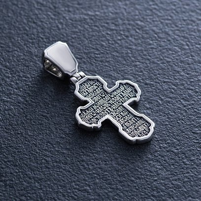 Срібний хрест "Розп'яття. Молитва" 133046 №2