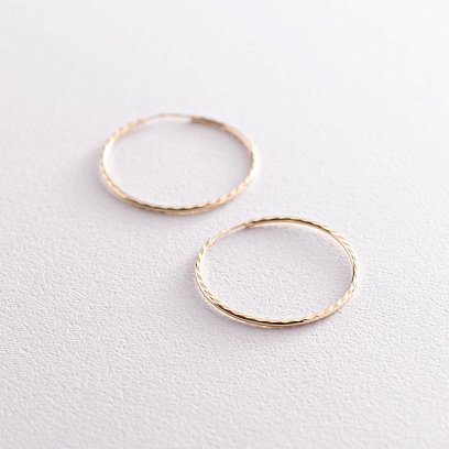 Серьги - кольца в желтом золоте (2.9 см) с07110 №3