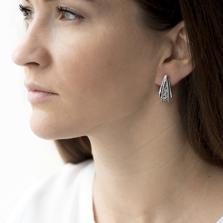 Срібні сережки 12211 від ювелірного магазину Онікс - 4