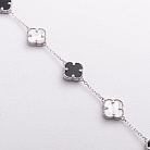 Срібний браслет "Конюшина" (перламутр, онікс) 141647 от ювелирного магазина Оникс - 2