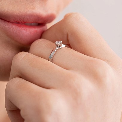 Заручальна золото каблучка з діамантом 219701121 №5