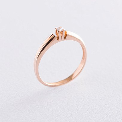 Золота заручальна каблучка з фіанітом к05557