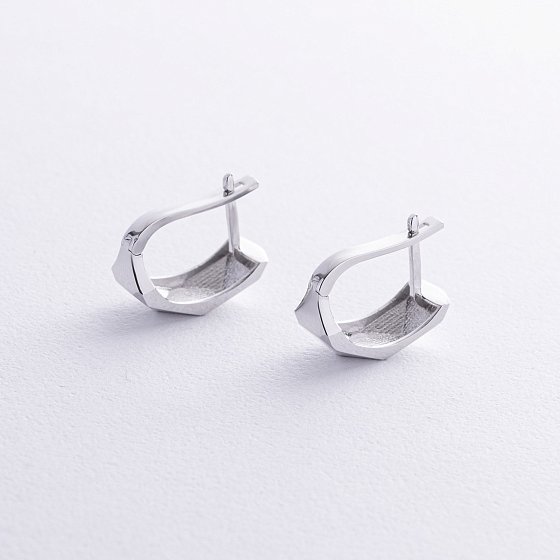 Сережки "Досконалість" у білому золоті с08745 №3