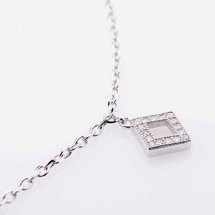 Серебряный браслет на ногу с фианитами 14965 от ювелирного магазина Оникс - 3