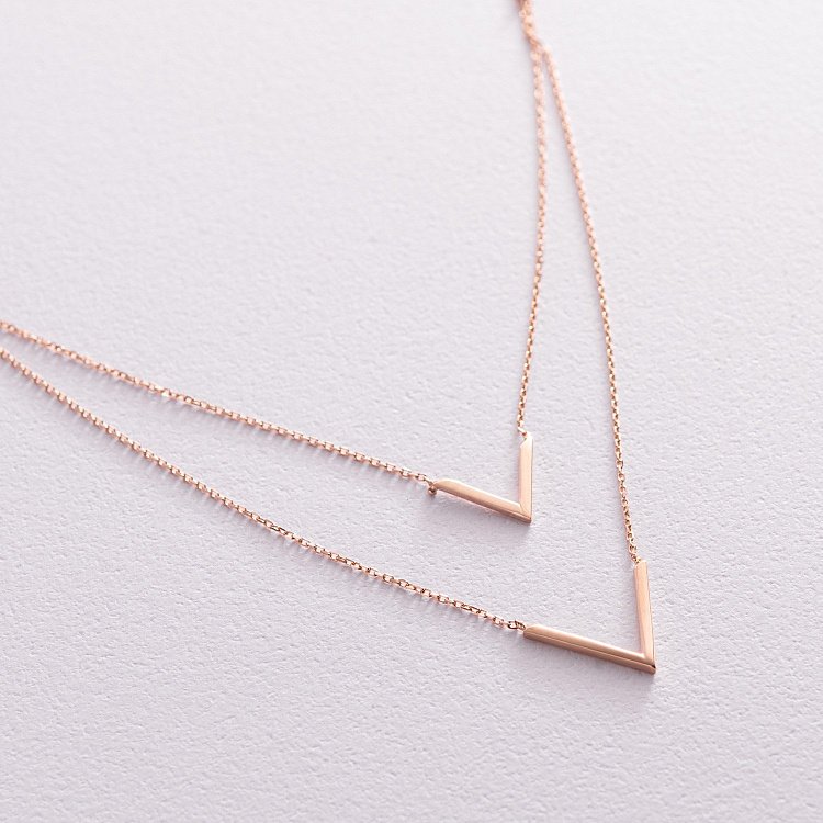 Подвійне кольє "Особливе" у червоному золоті кол02116 від ювелірного магазину Онікс