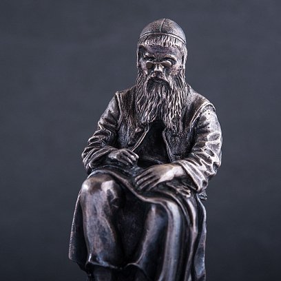 Срібна фігура ручної роботи "Єврейський кравець за роботою" сер00051 №2