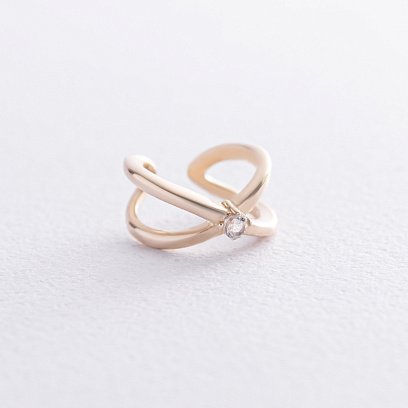 Сережка - каффа з фіанітом (жовте золото) с08553